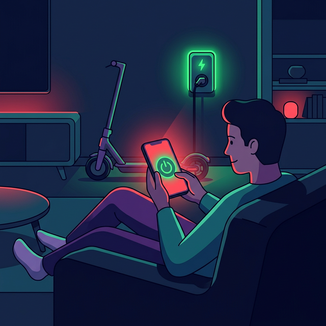 Remote control of EV charger from couch using phone app